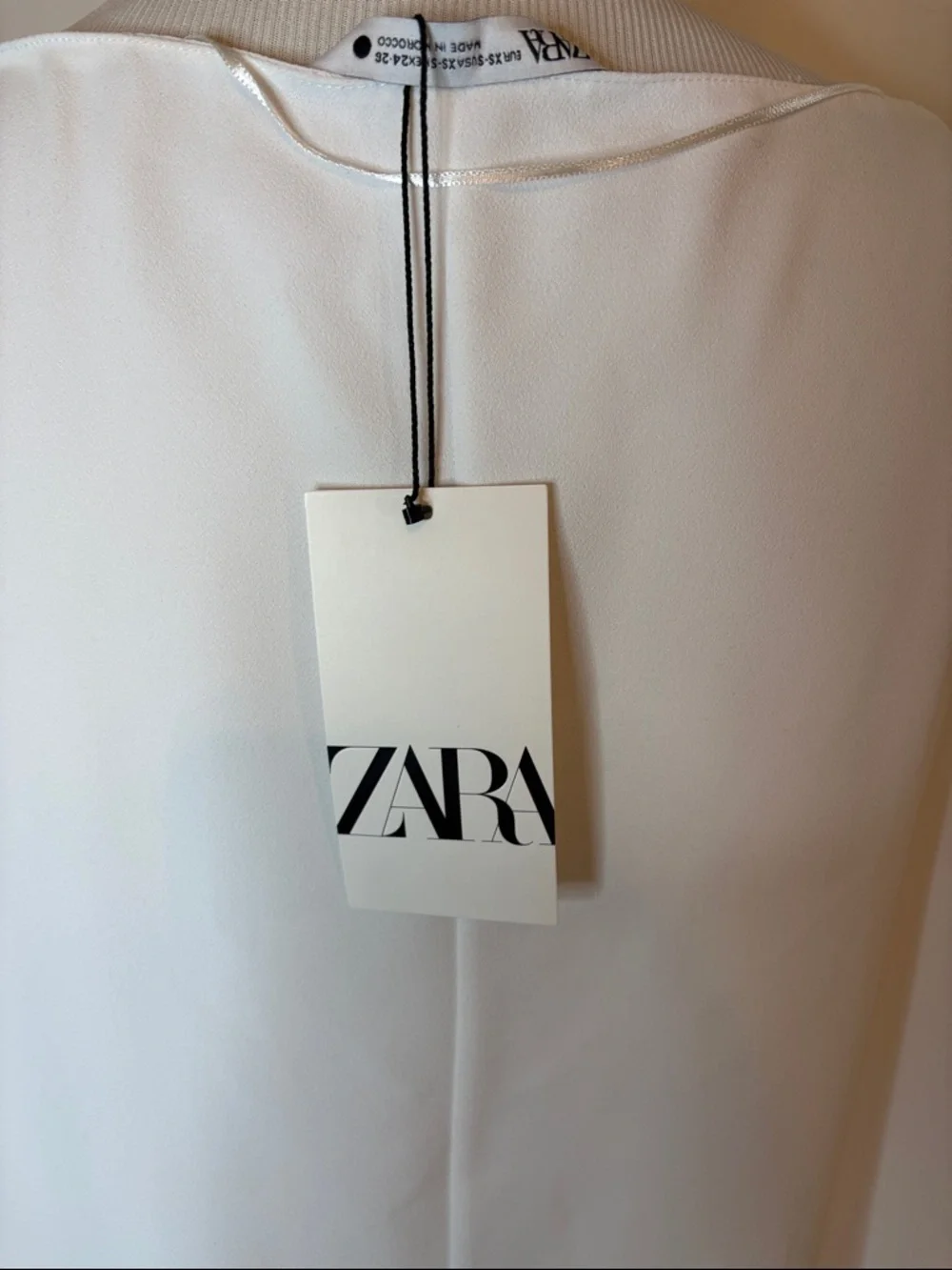 NWT Zara White Draped High-Low Tunic Caftan - Picture 6 of 7